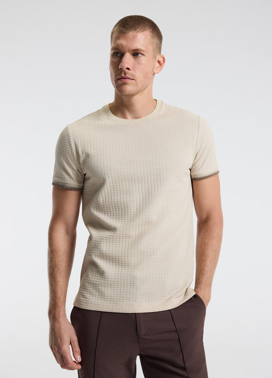 Ombre Cuff Jacquard T-shirt Natural