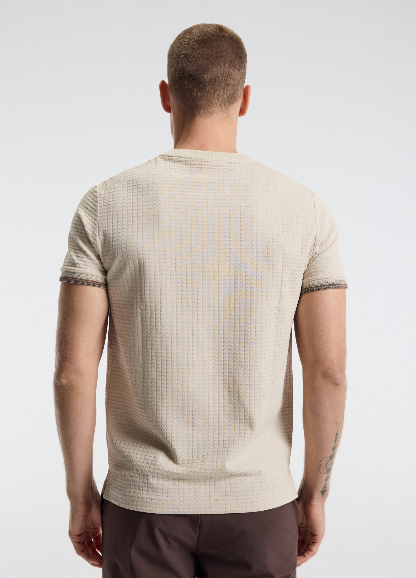 Ombre Cuff Jacquard T-shirt Natural