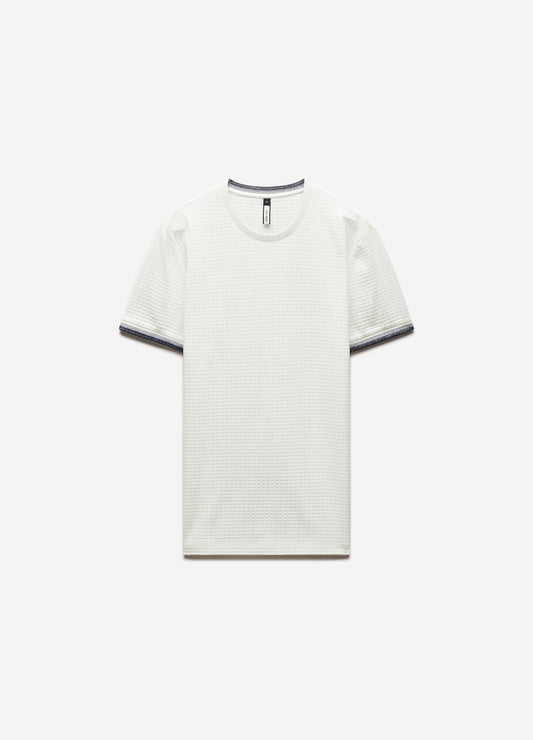Ombre Cuff Jacquard T-shirt White