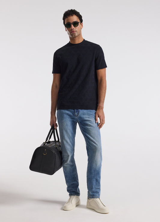 Geometric Jacquard T-shirt Navy
