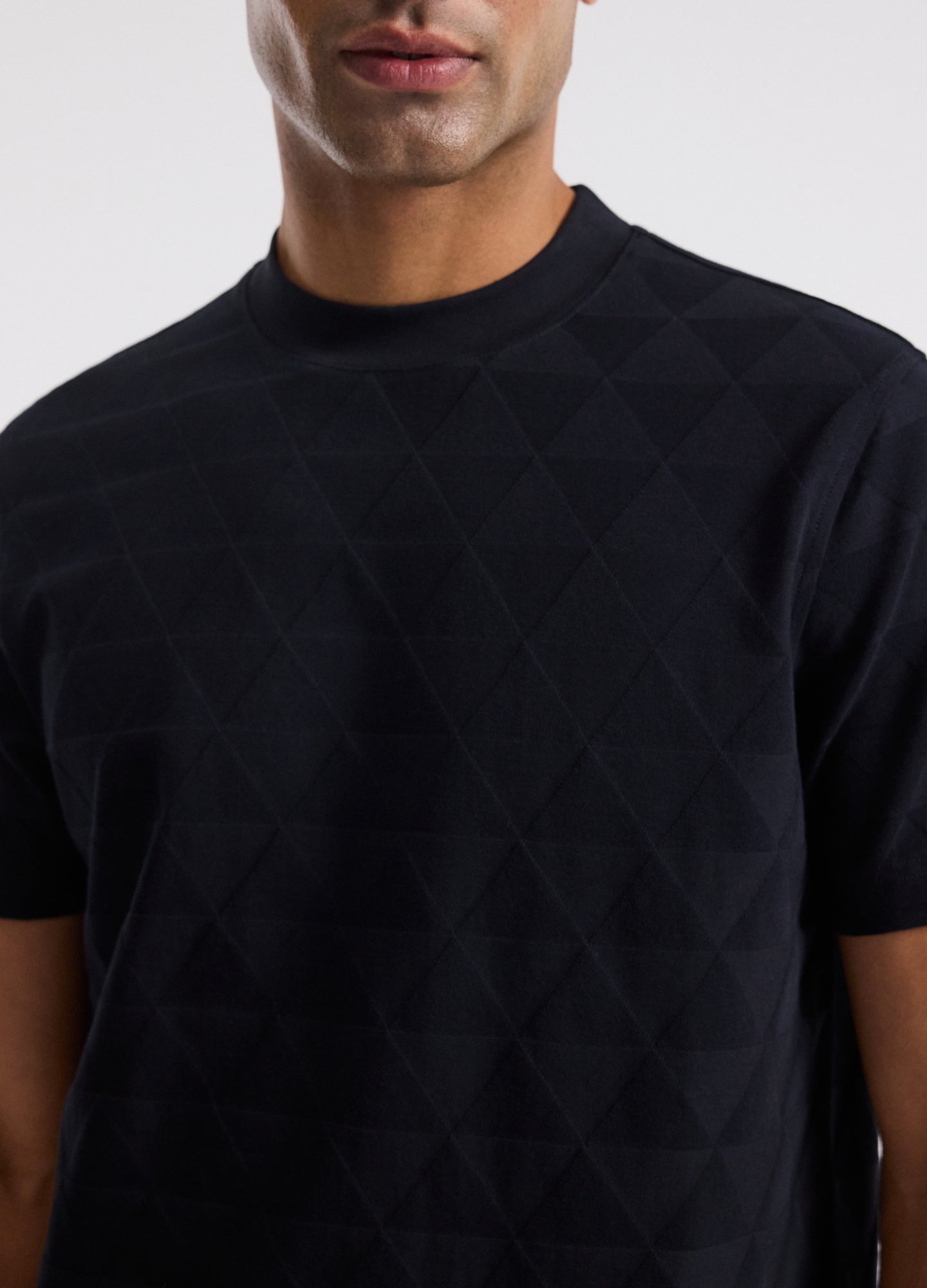 Geometric Jacquard T-shirt Navy