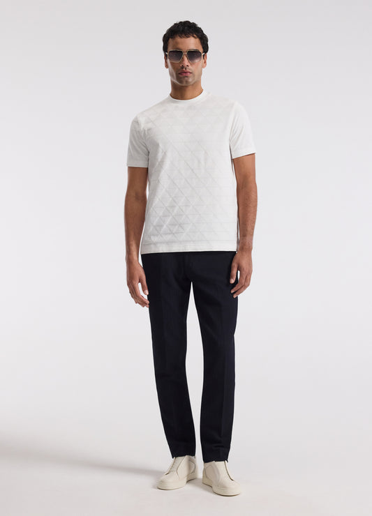 Geometric Jacquard T-shirt Off White