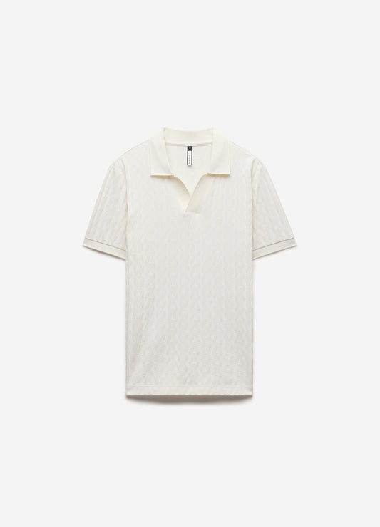 Chevron Jacquard Polo Cream