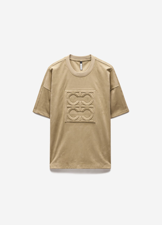 Loose Fit Suede Look T-shirt Tan