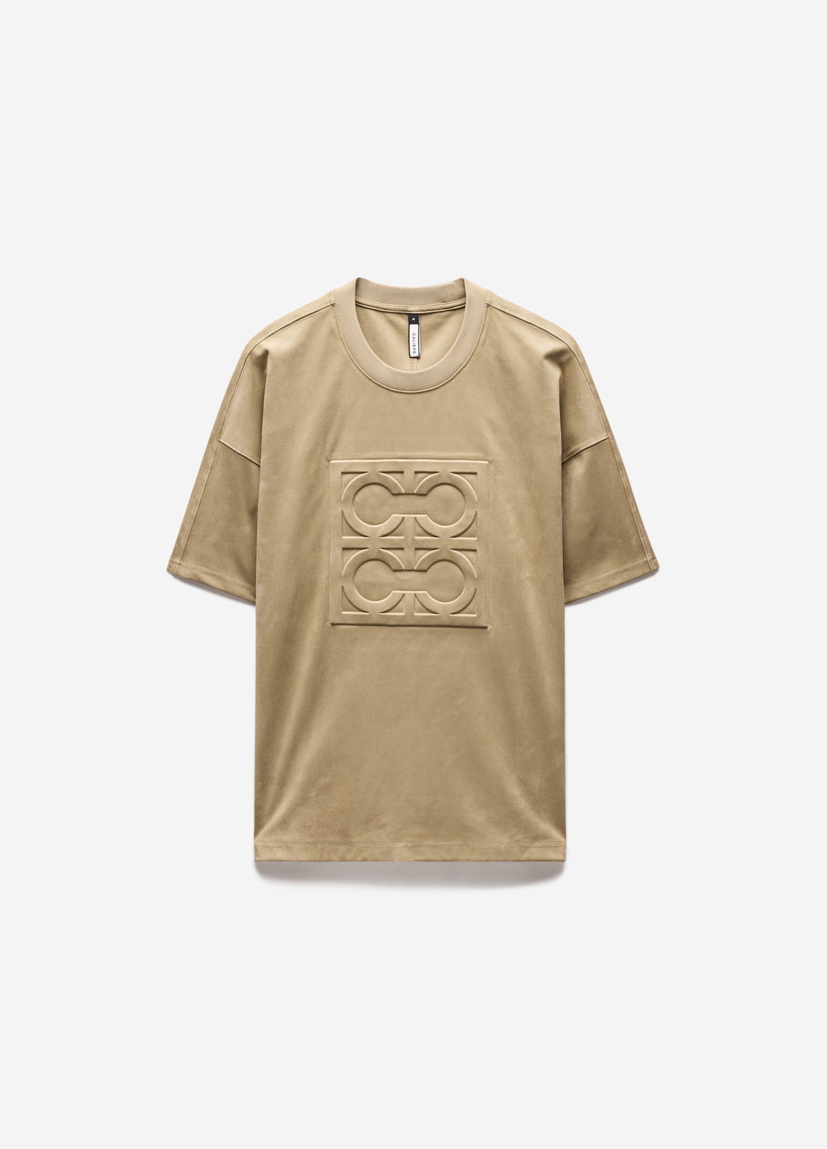 Loose Fit Suede Look T-shirt Tan
