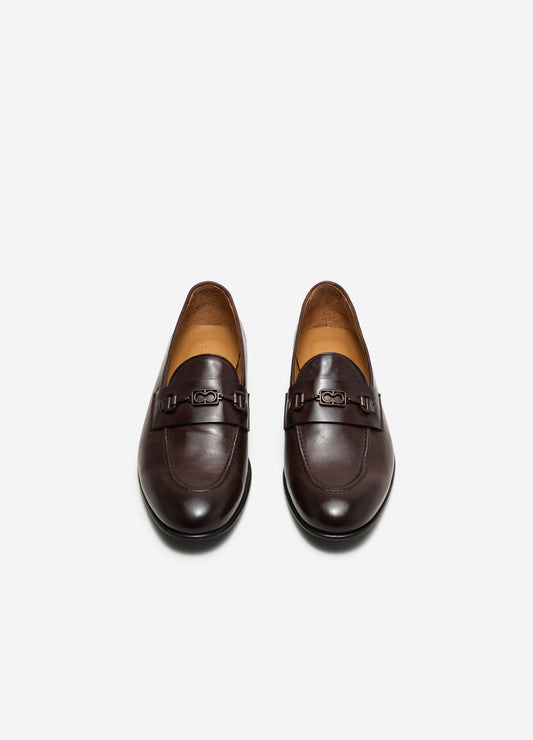 Monogram Leather Loafer Tan Dark