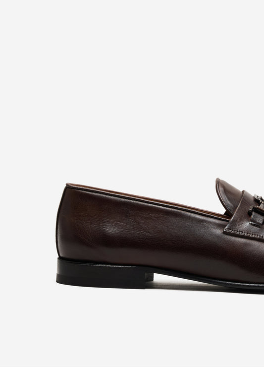 Monogram Leather Loafer Tan Dark