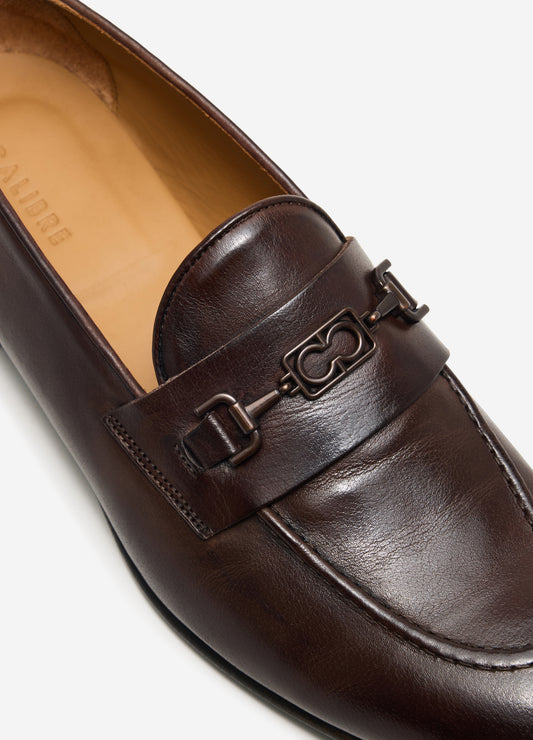 Monogram Leather Loafer Tan Dark