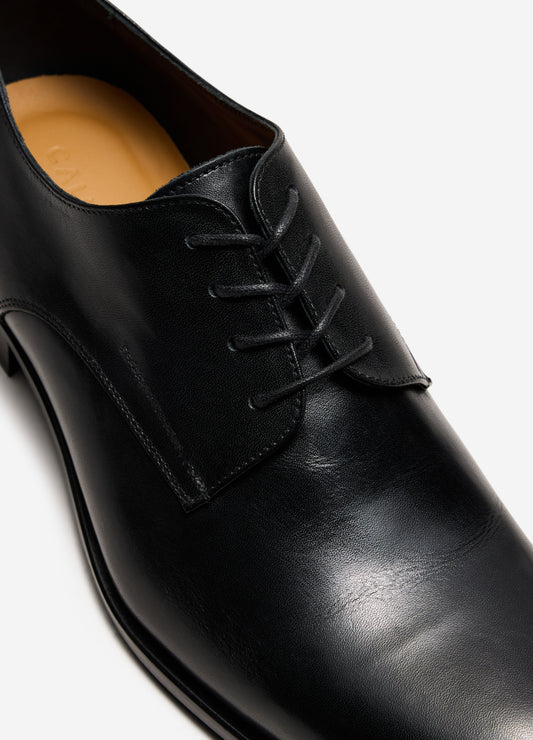 Black Leather Derby Black