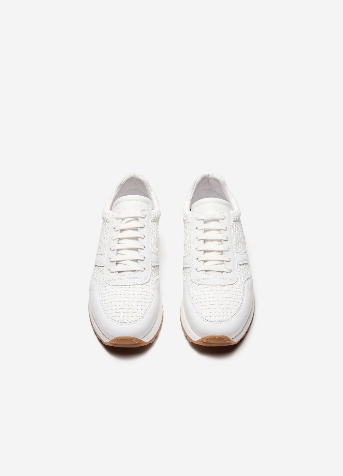 Woven Leather Sport Sneaker White