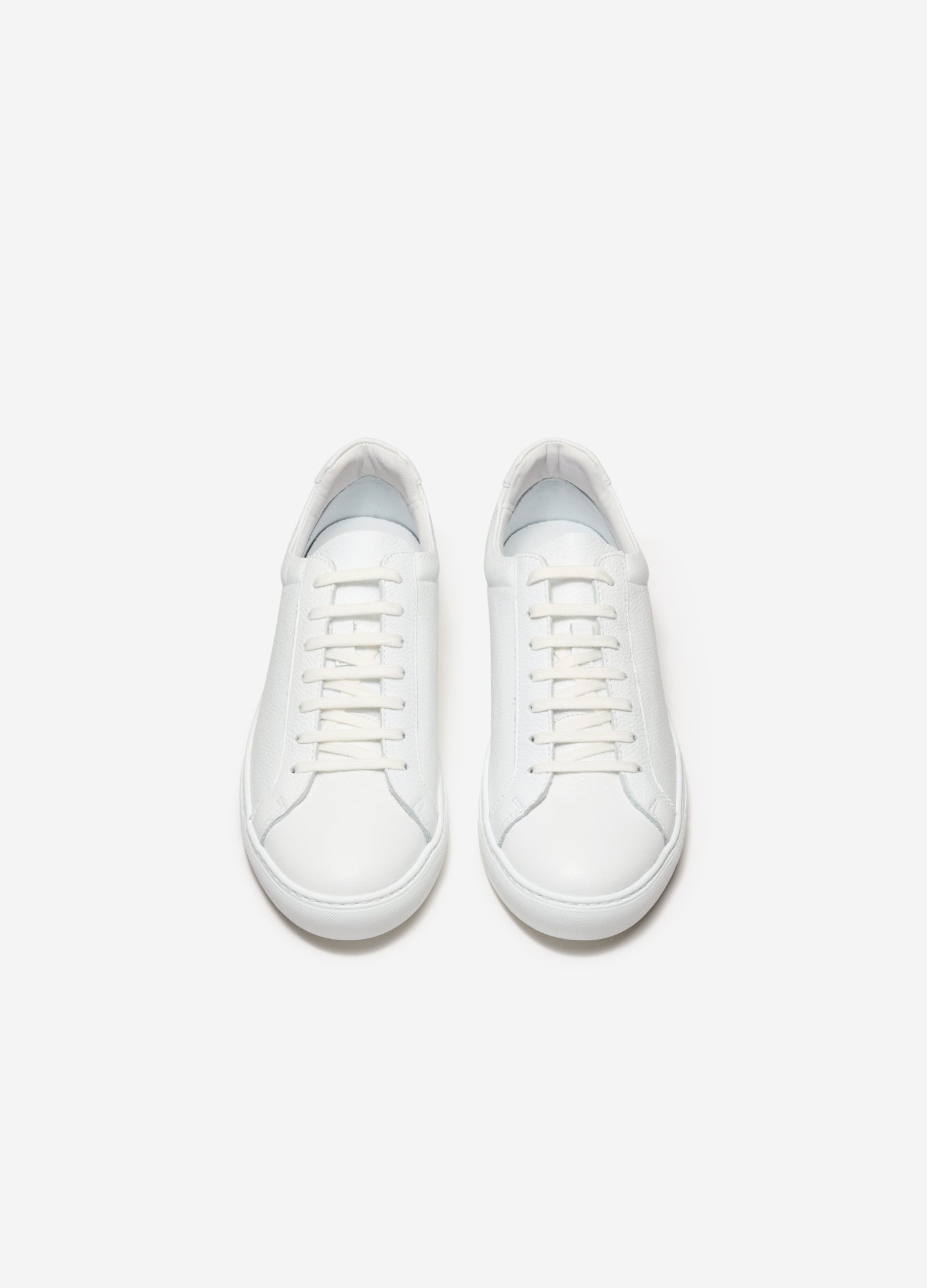 Classic Textured Leather Sneaker White
