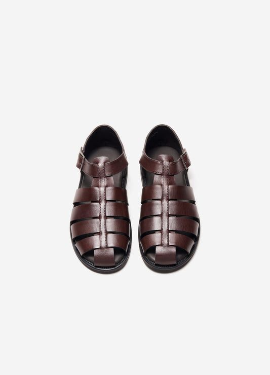 Leather Fisherman Sandal Chocolate