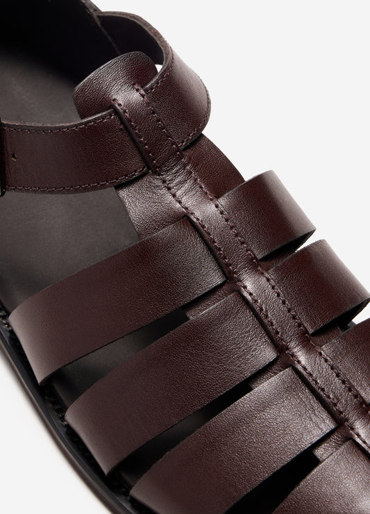Leather Fisherman Sandal Chocolate