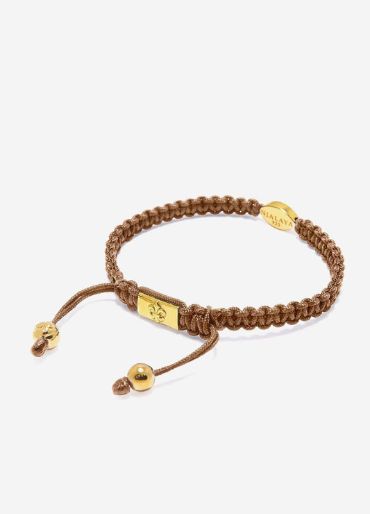 Nialaya Evil Eye String Bracelet Light Brown