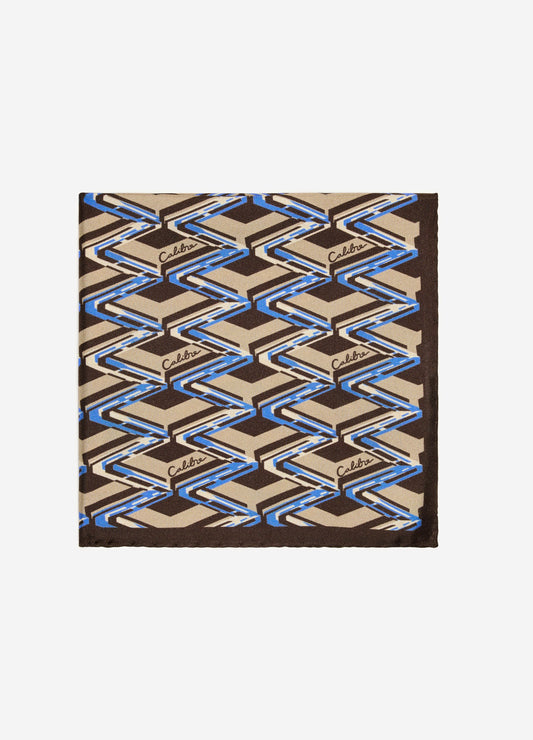 Geometric Pocket Square Chocolate