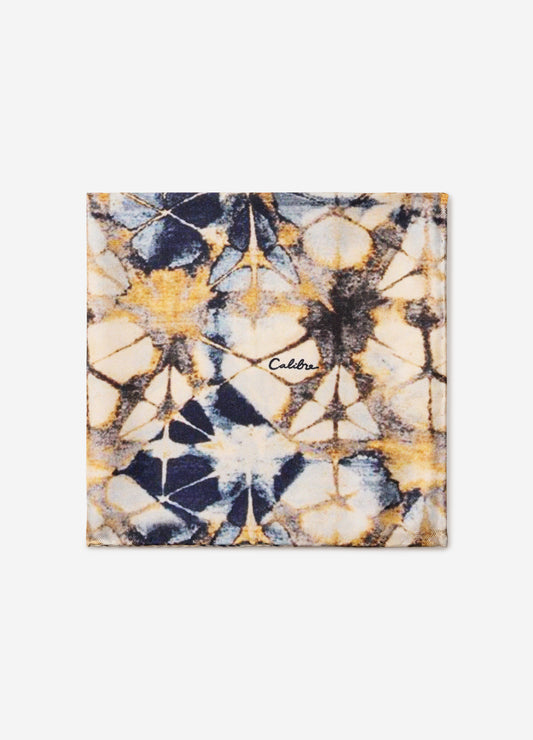 Midnight Mosaic Silk Pocket Square Rust Combo