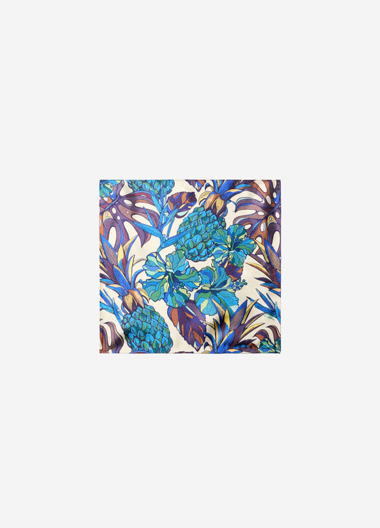 Deep Tropic Silk Pocket Square Blue Combo