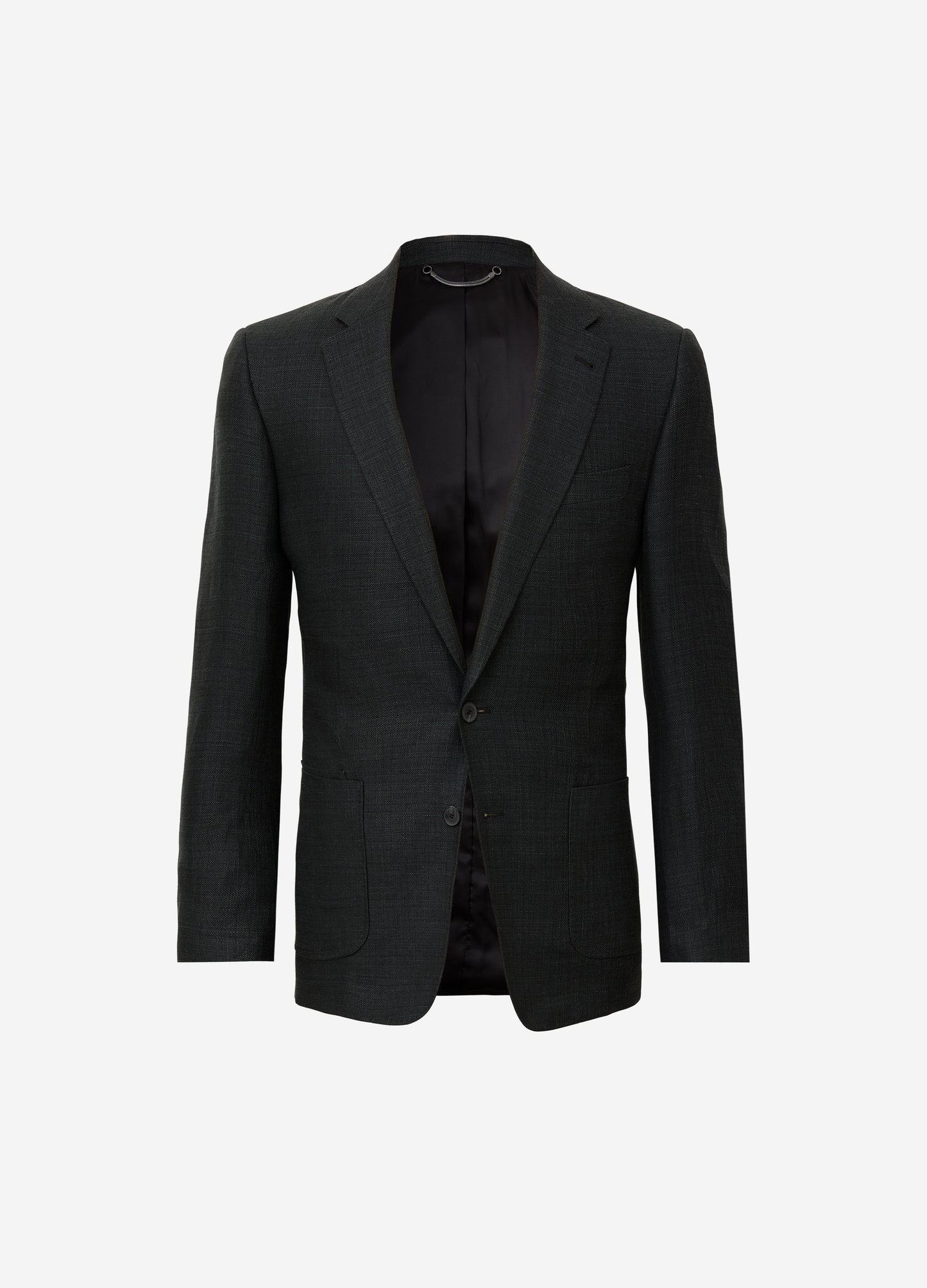 Textured Linen Wool Blazer Dark Khaki