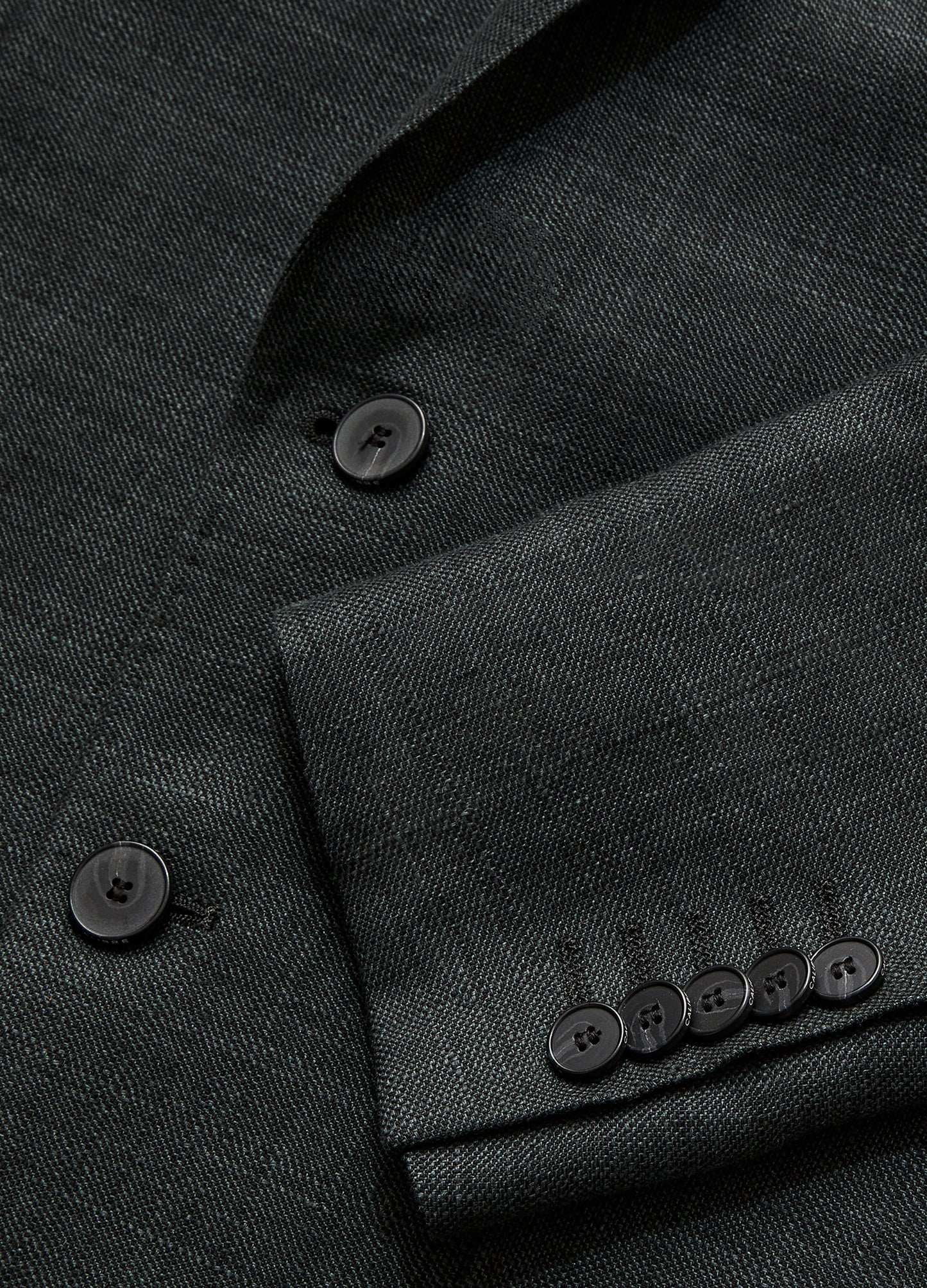 Textured Linen Wool Blazer Dark Khaki