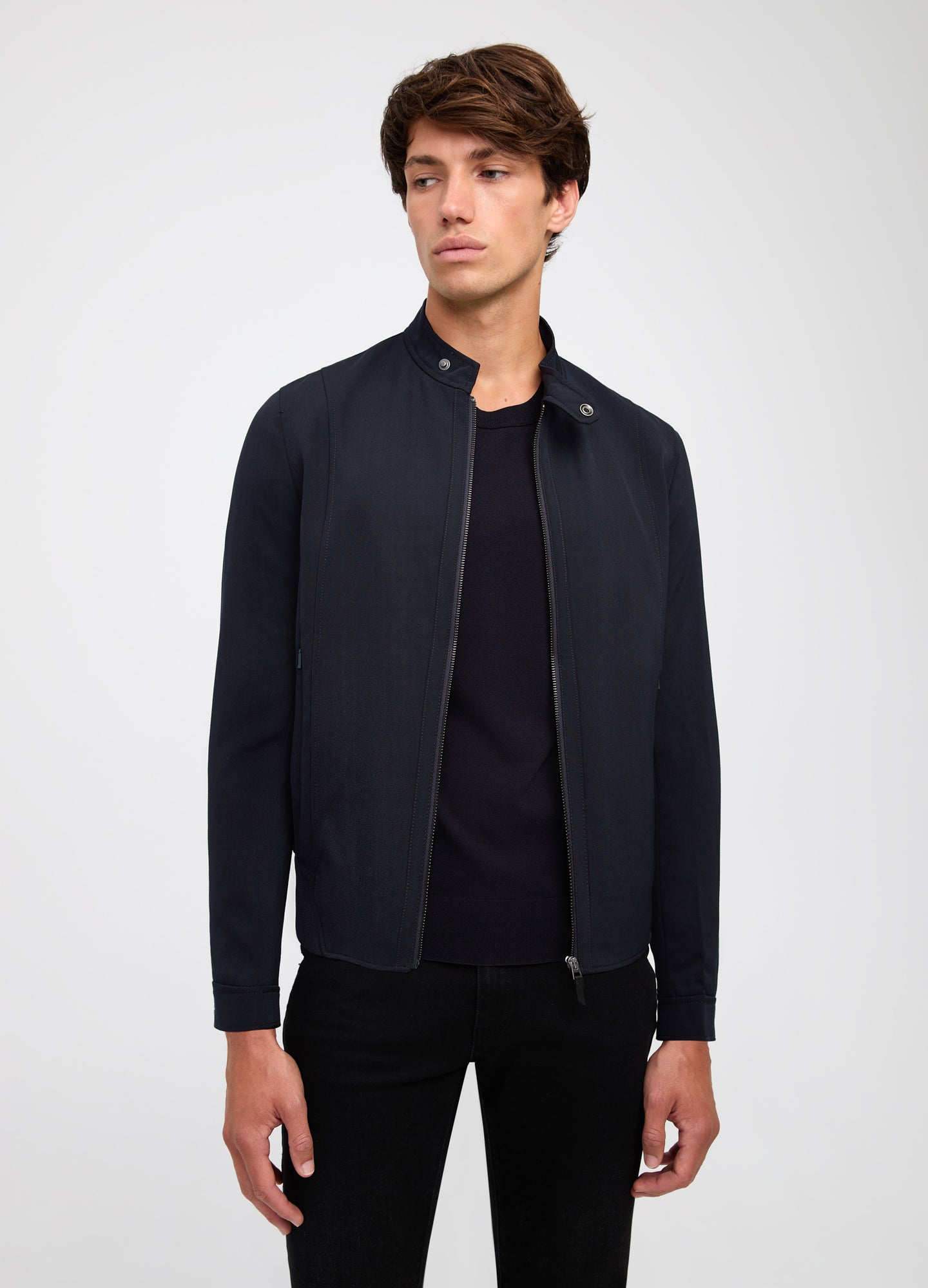 Tech Wool Harrington Jacket Navy