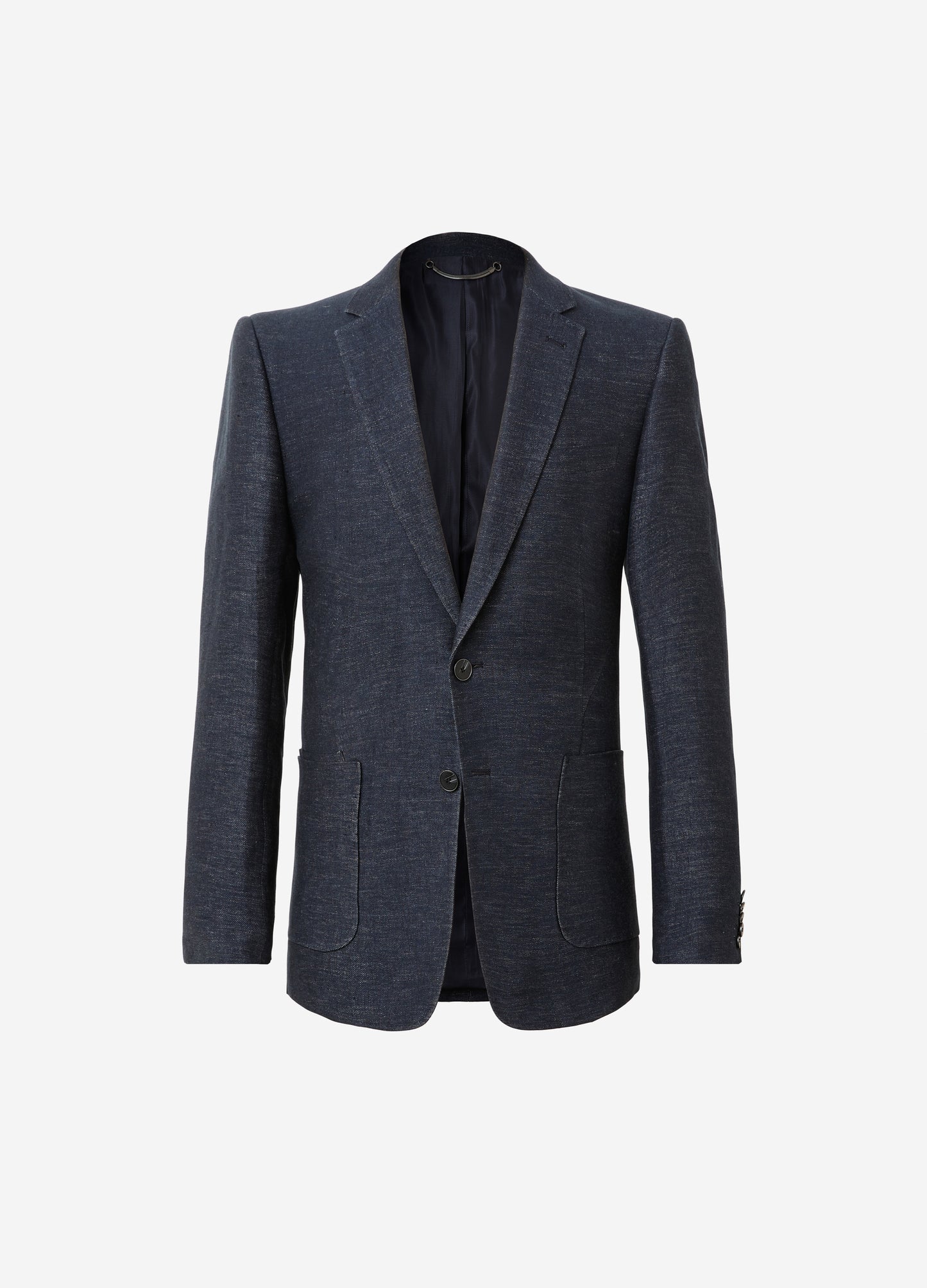 Linen Cotton Denim Blazer Navy Dark