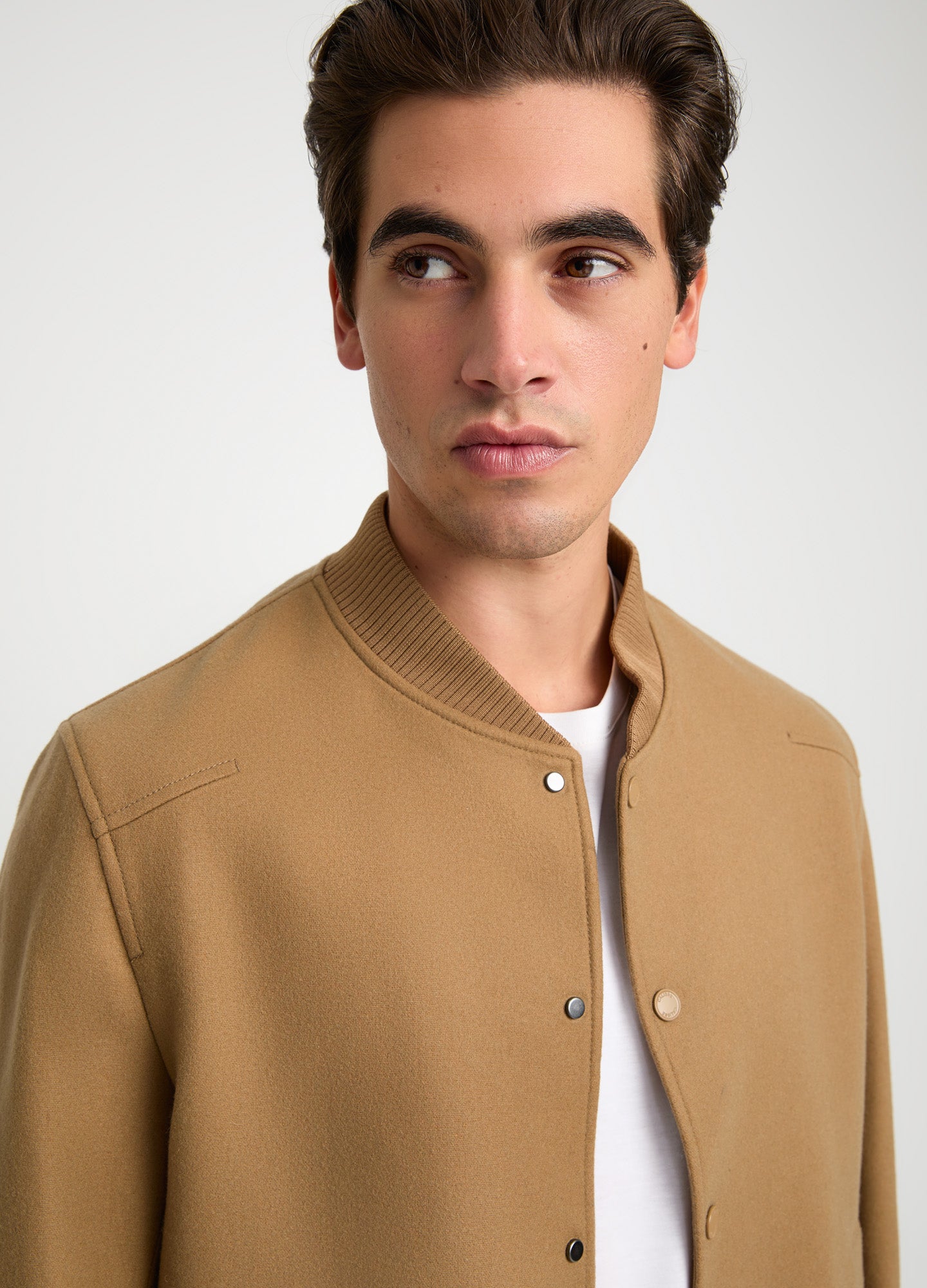 Melton wool blend zip bomber jacket online