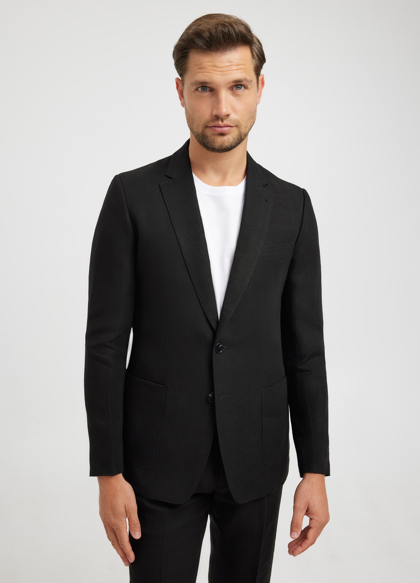 Soft Linen Blazer Black