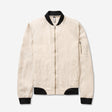 Linen Zip Through Bomber Jacket Natural