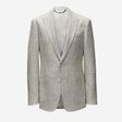 Wool Linen Check Blazer Silver