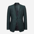 Textured Delave Linen Blazer Dark Green