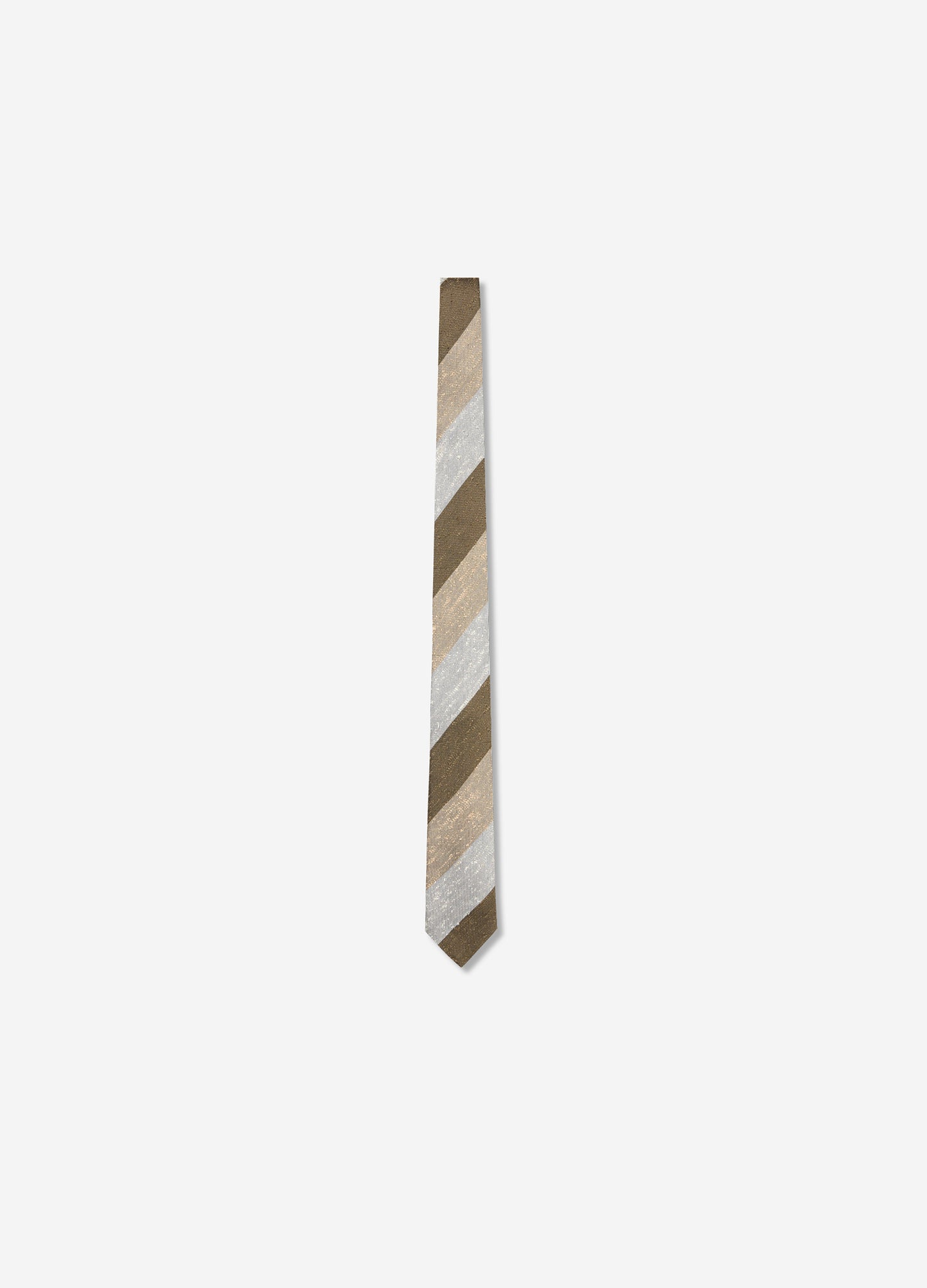 Rough Stripe Regular Tie Khaki Combo