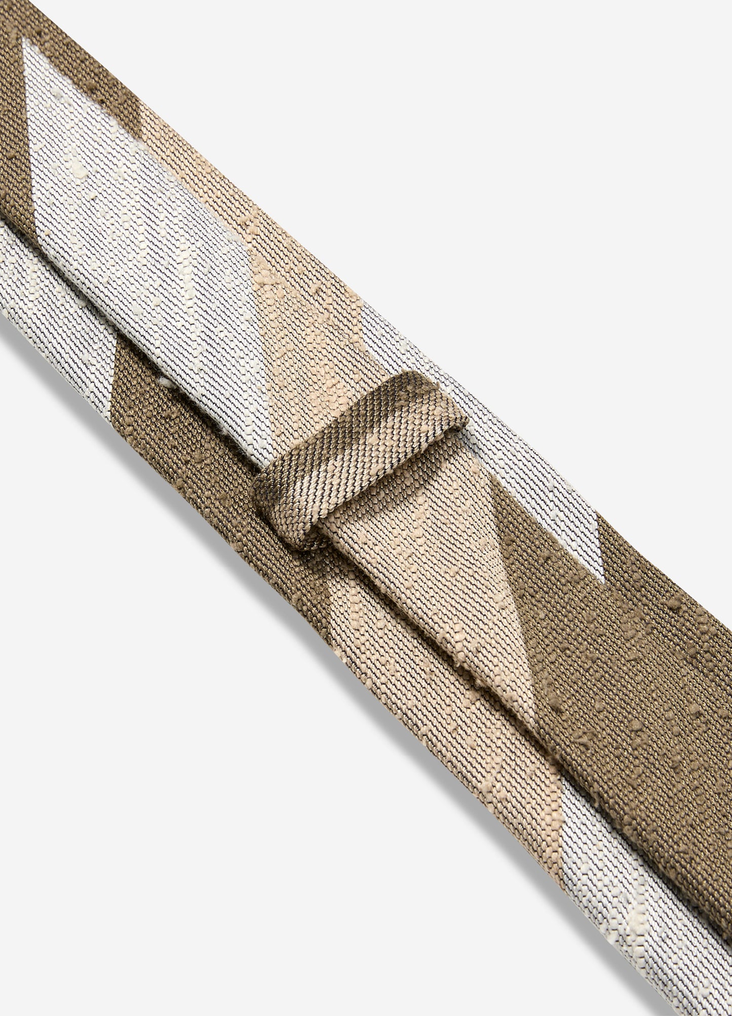 Rough Stripe Regular Tie Khaki Combo