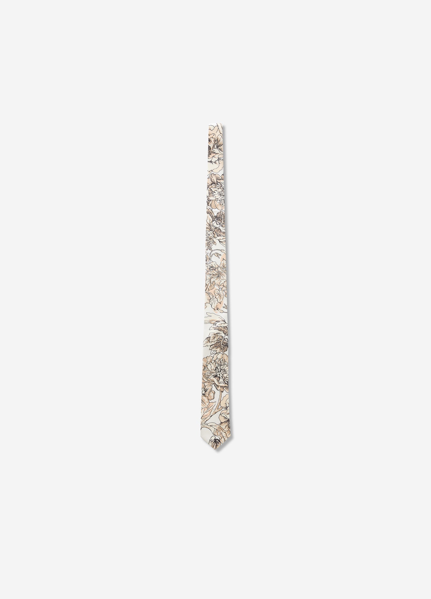 White Wash Floral Skinny Tie Neutral Combo