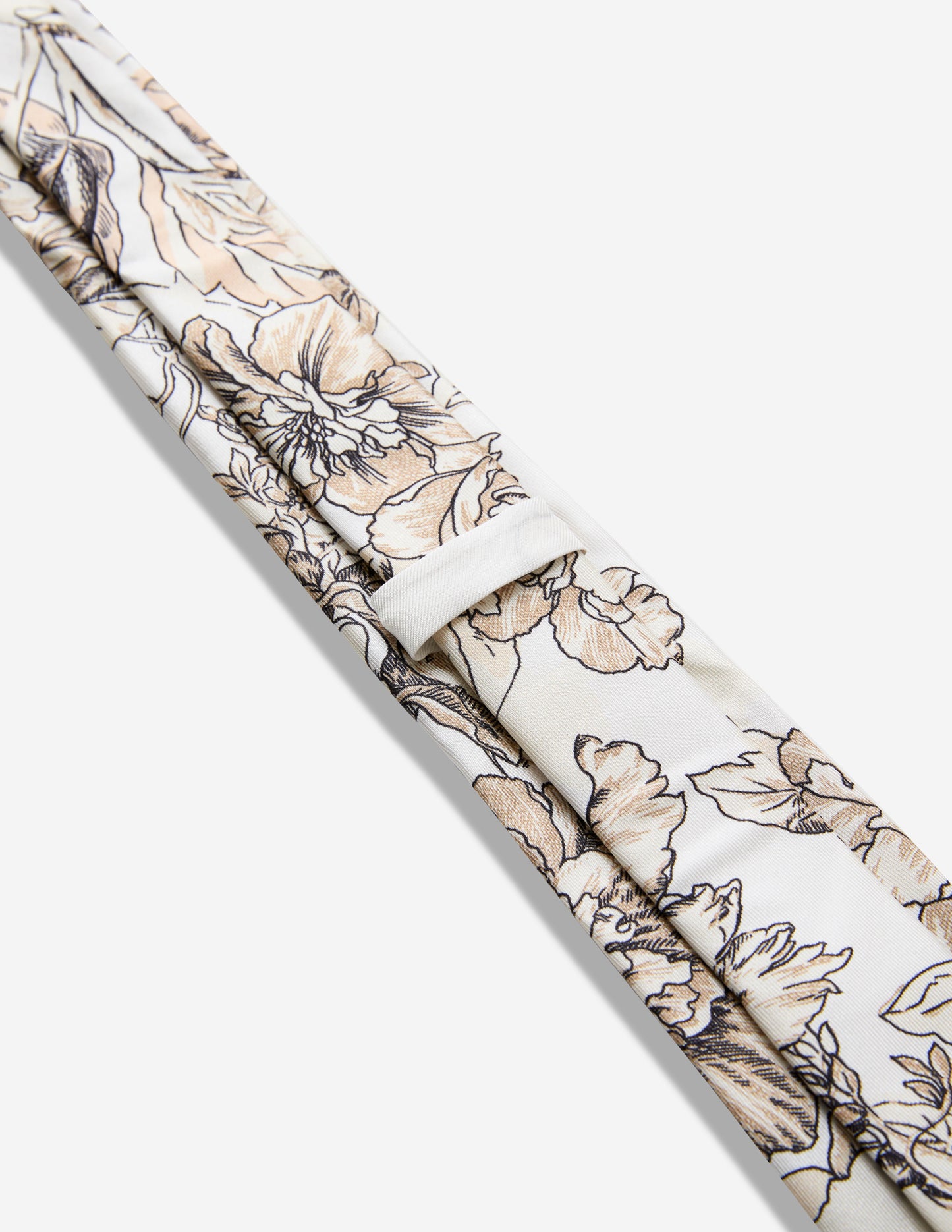 White Wash Floral Skinny Tie Neutral Combo