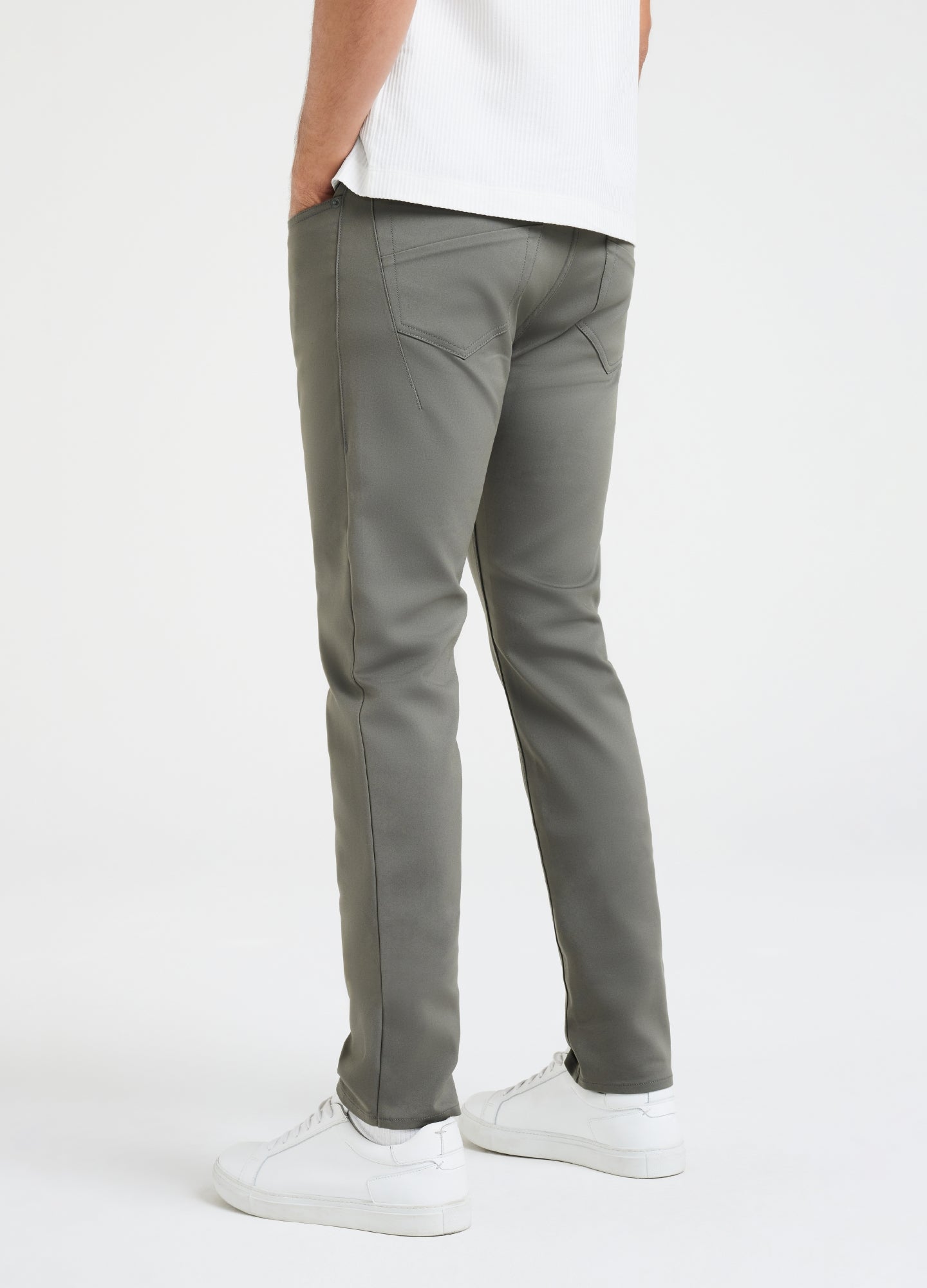 Slim Fit Tech Cotton Stretch Jeans Khaki