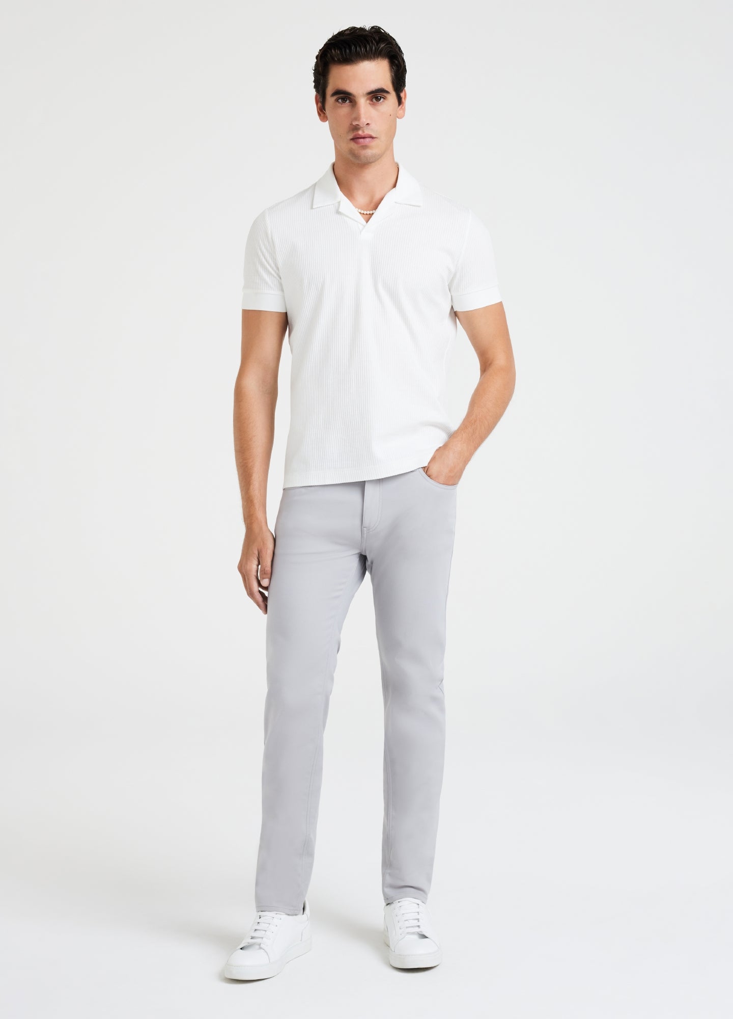 Slim Fit Tech Cotton Stretch Jeans Steel