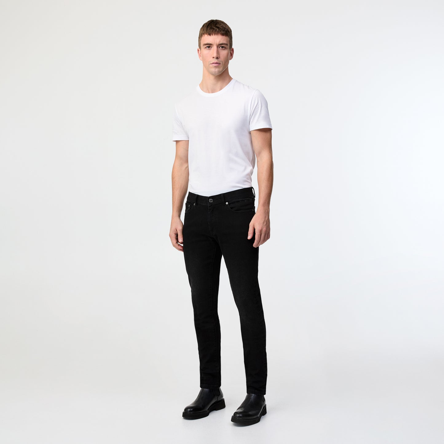 Skinny Fit Washed Denim Jeans Black