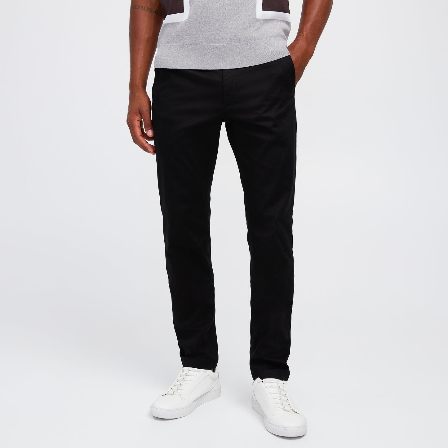 Slim Fit Cotton Stretch Chinos Black