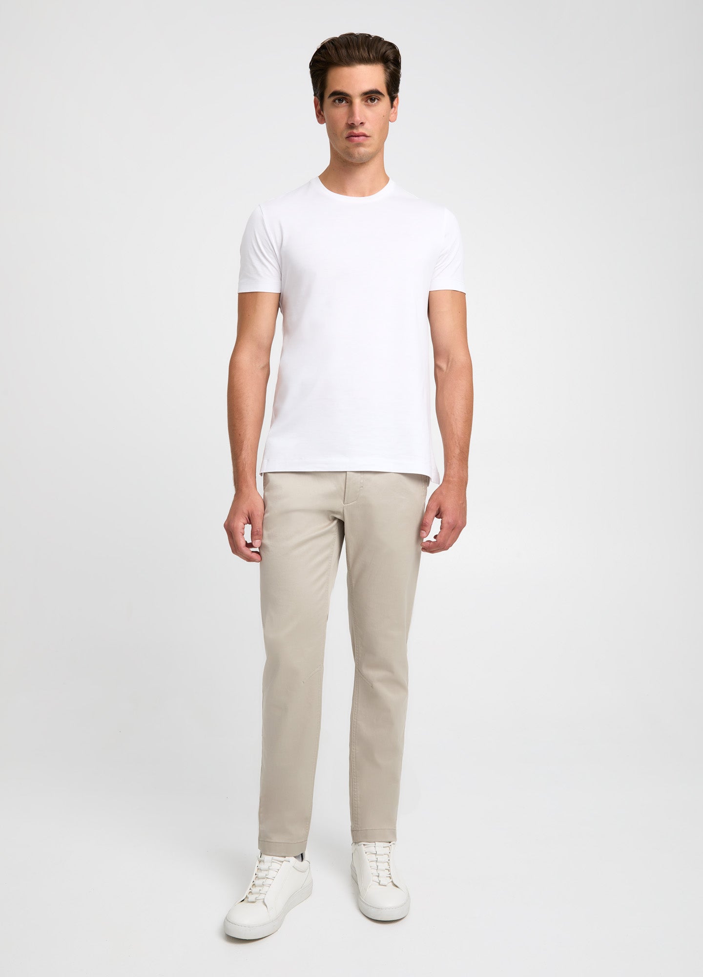 Slim Fit Cotton Stretch Chinos Warm Grey