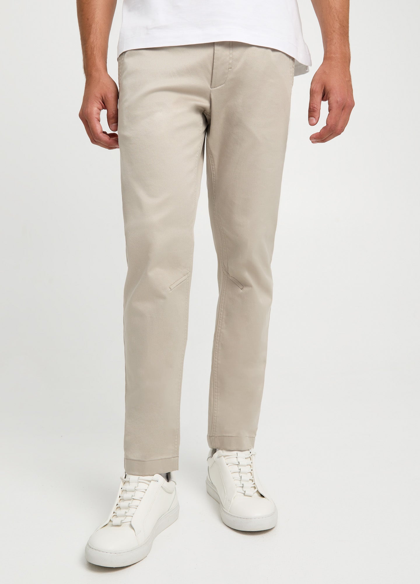 Slim Fit Cotton Stretch Chinos Warm Grey