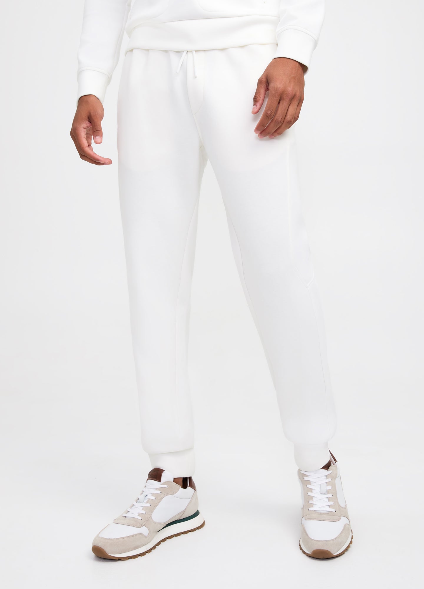 Neoprene Drawstring Sweatpants Ecru