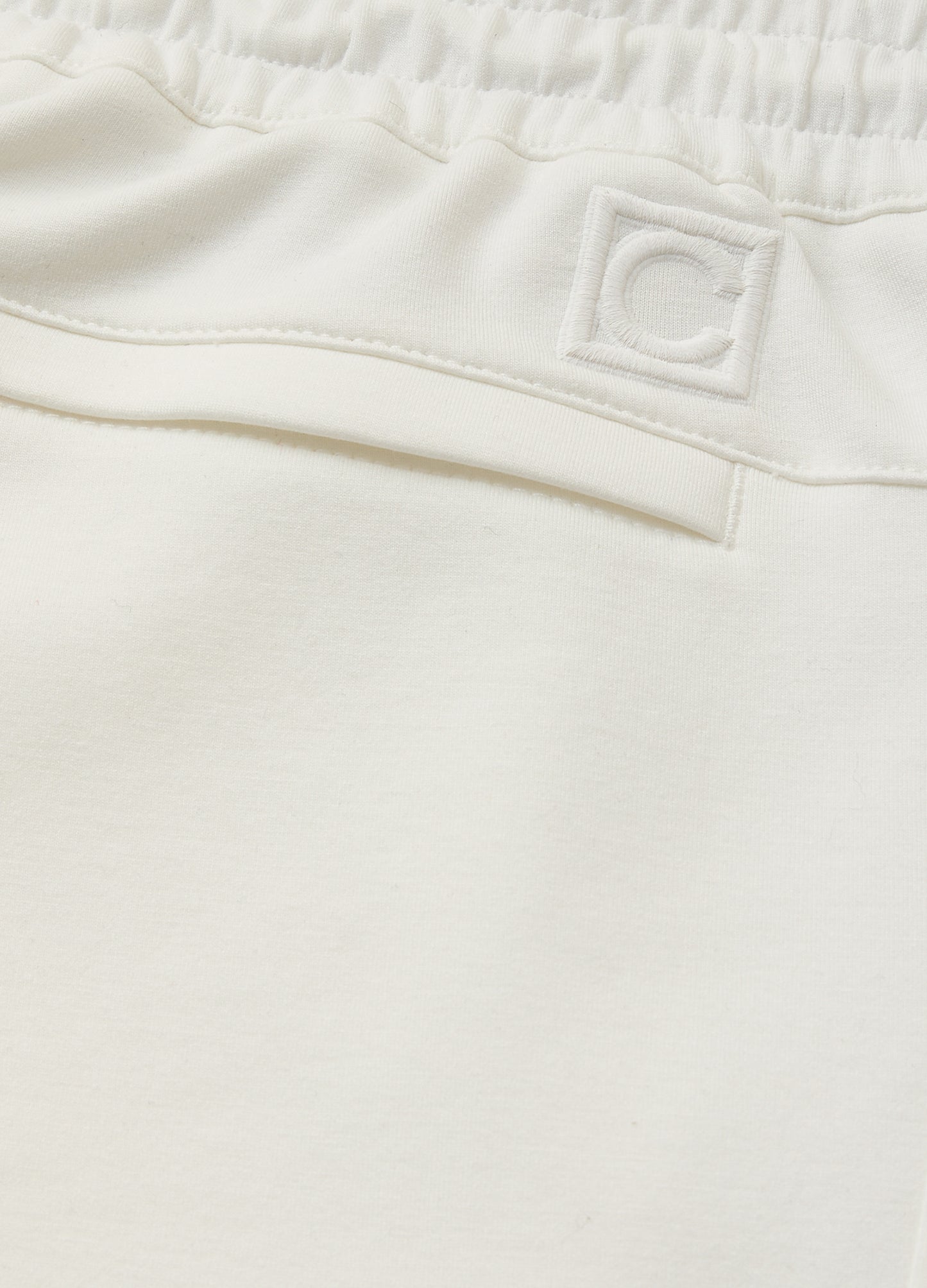 Neoprene Drawstring Sweatpants Ecru