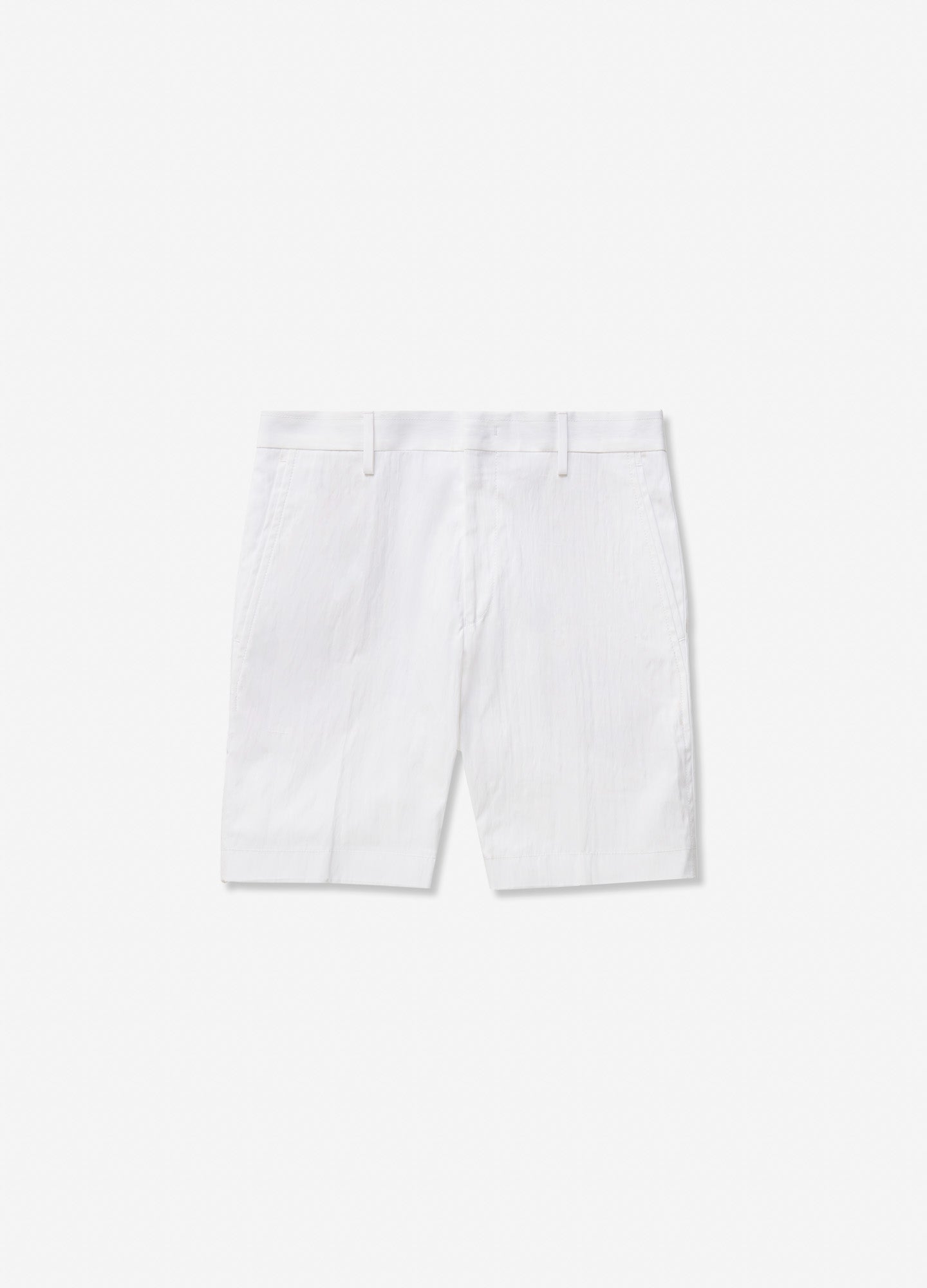 Textured Tech Cotton Shorts White