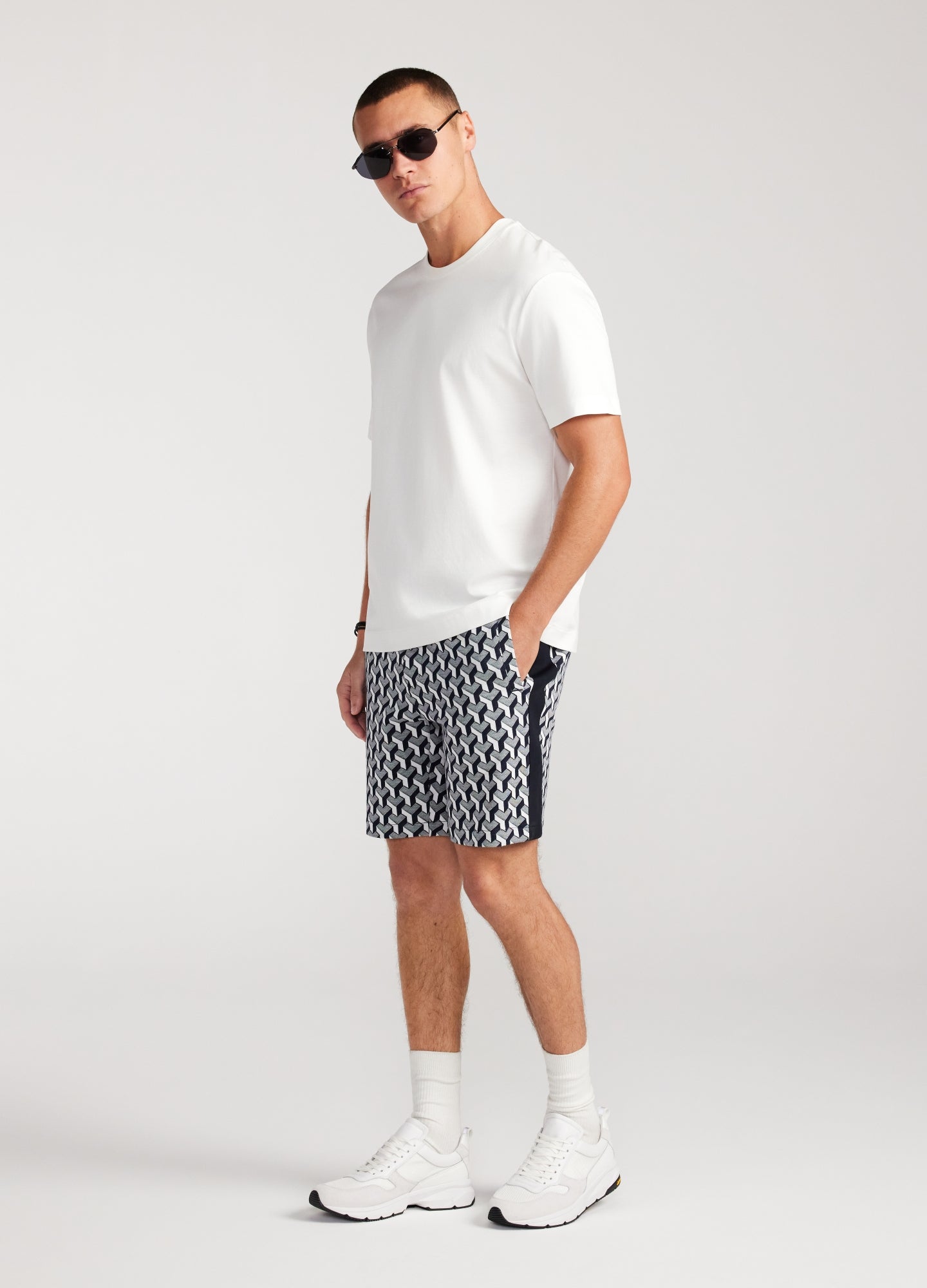 Jacquard Sweat Shorts Navy