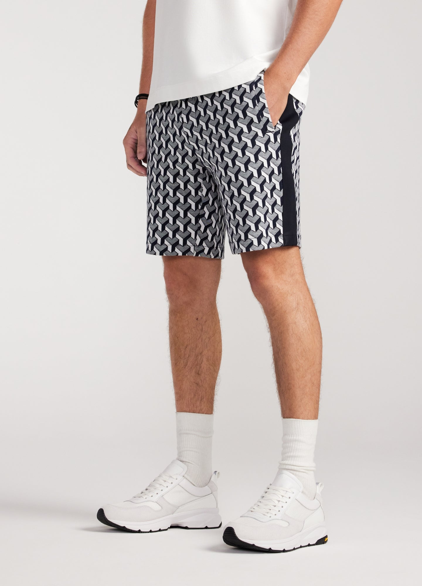 Jacquard Sweat Shorts Navy