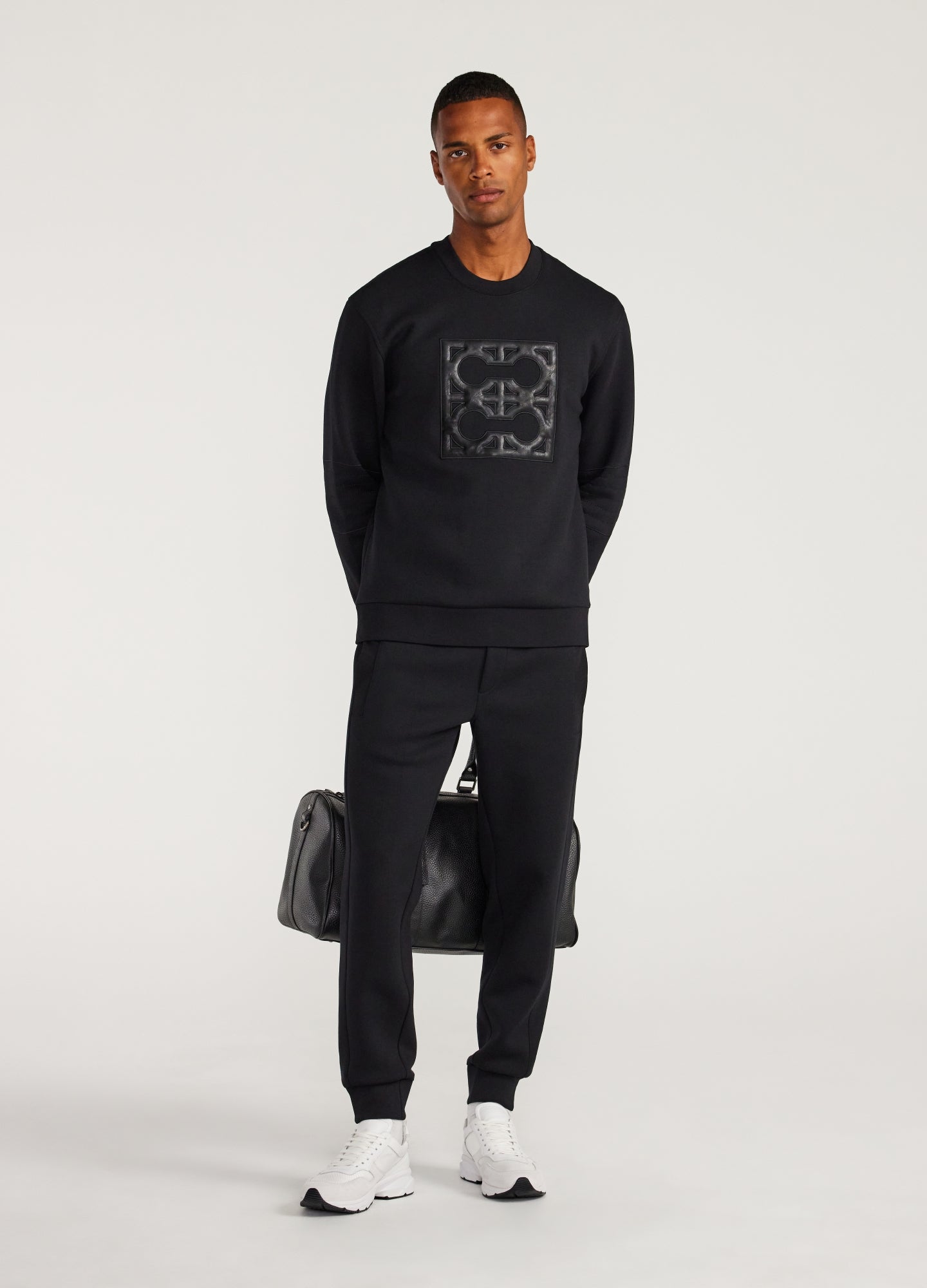 Contrast Trim Sweatpants Black