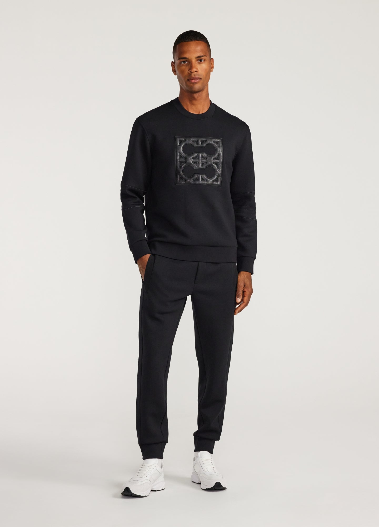 Contrast Trim Sweatpants Black