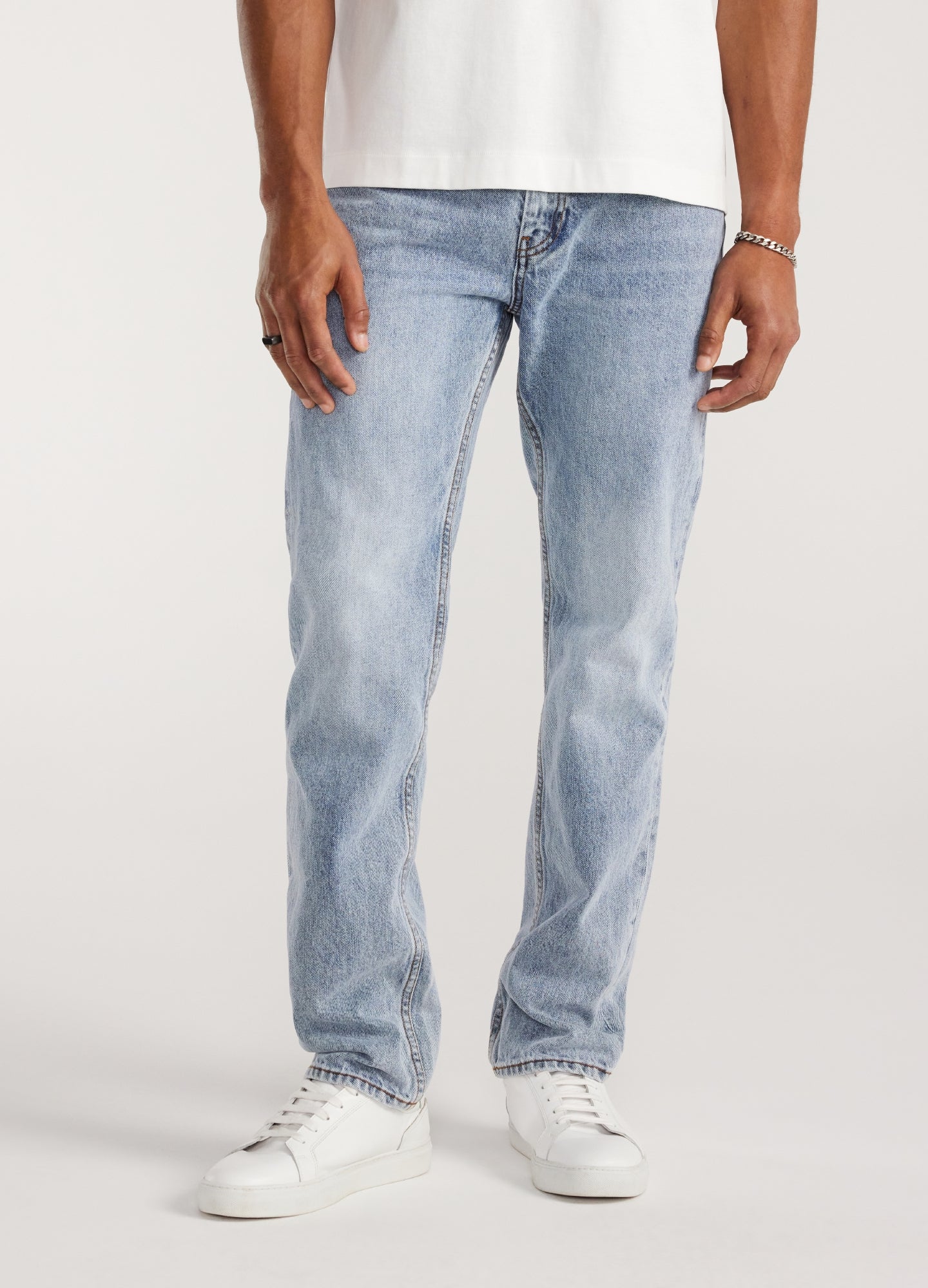 Straight Leg Denim Jeans Light Blue