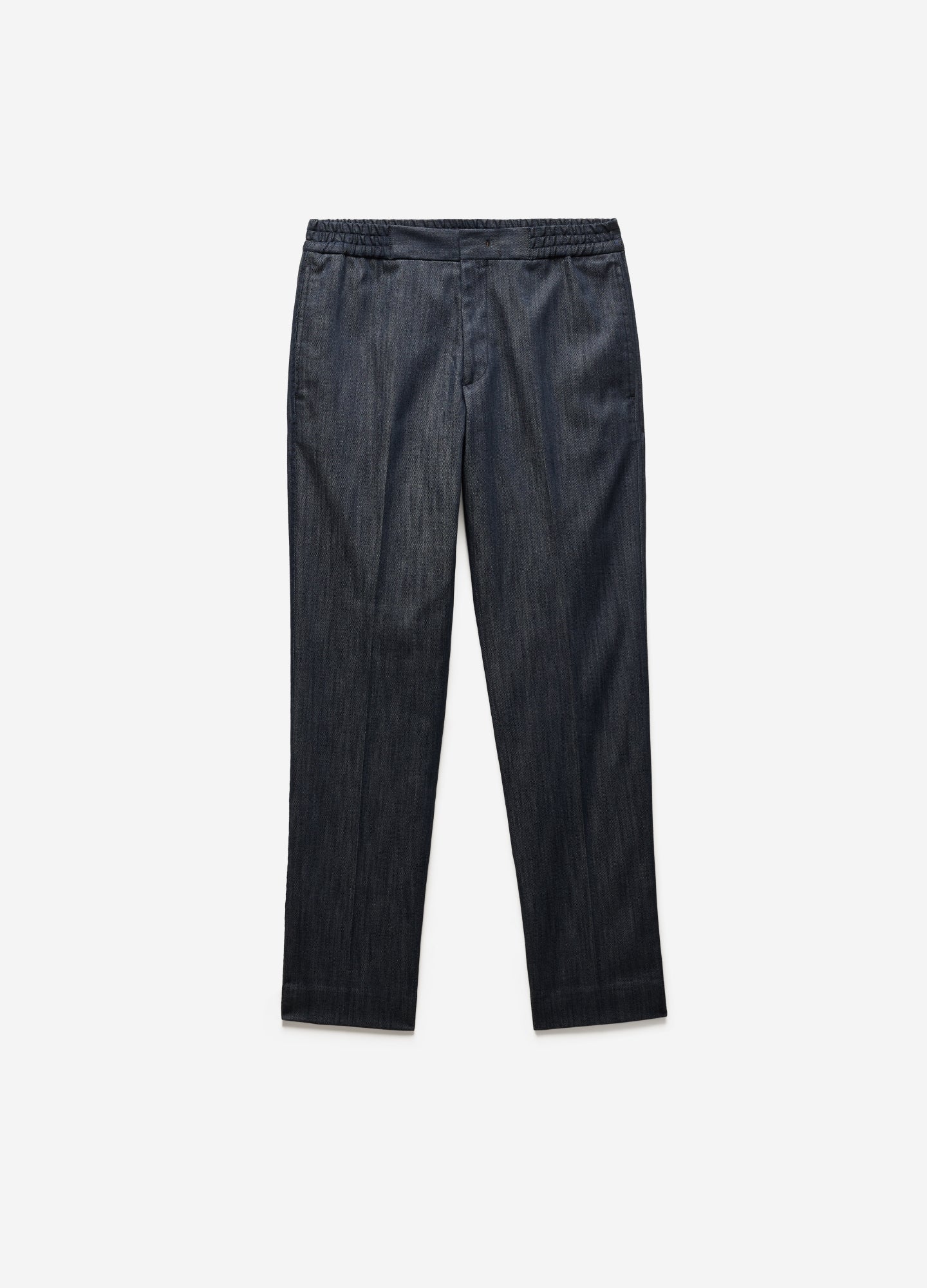 Denim Elastic Waist Pants Navy
