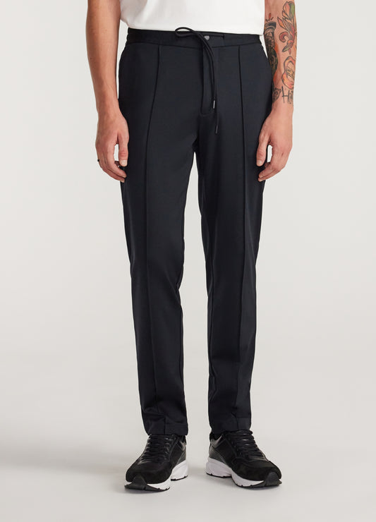 Pintucked Drawstring Pants Black